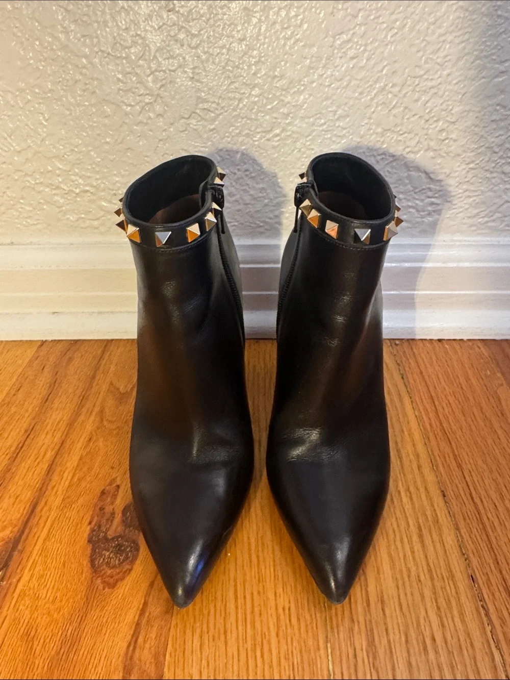 Valentino Rockstud Accents Leather Ankle Boot